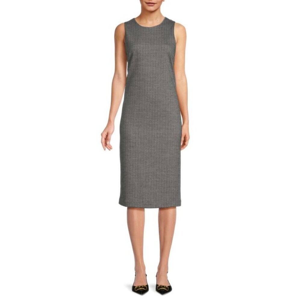 J.McLaughlin Murphy Pinstriped Wool Blend Sheath Dress Womens Size 4 Classic